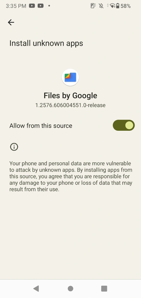 Enable Allow from this source