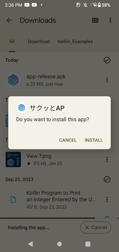 Confirm and tap INSTALL